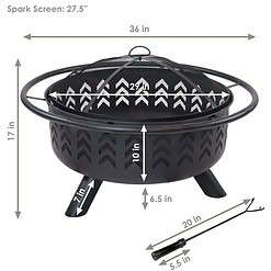 Sunnydaze Decor 36 in Arrow Fire Pit