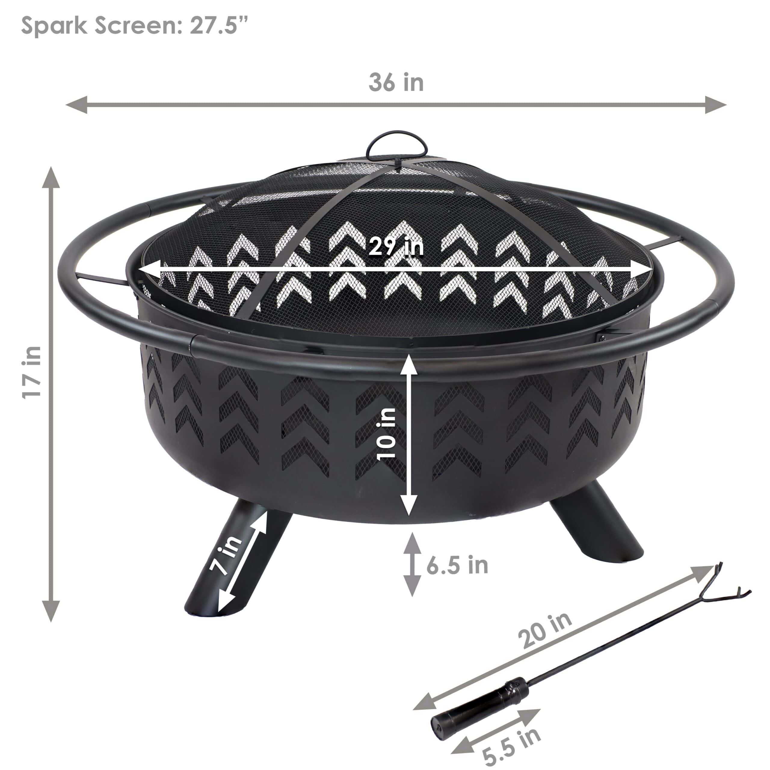 Sunnydaze Decor 36 in Arrow Fire Pit