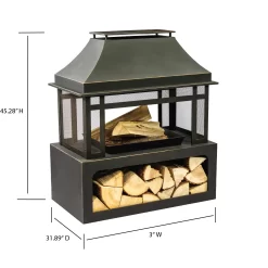 Deko Living 40inch Metal Wood Burner Fireplace