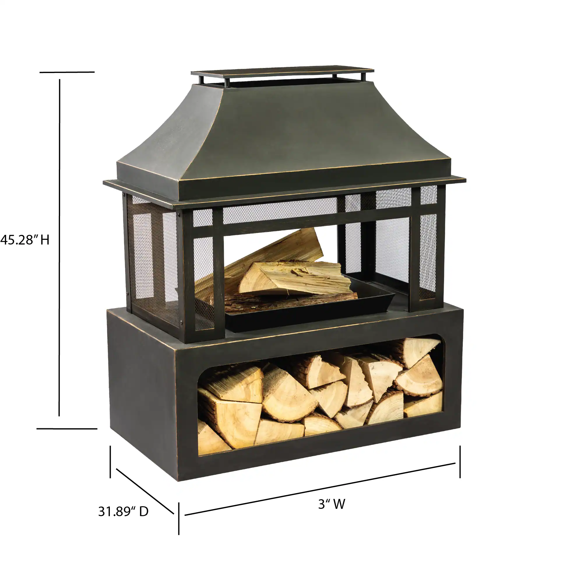 Deko Living 40inch Metal Wood Burner Fireplace