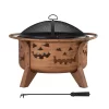 Sunjoy 30-in W Copper/Black Steel Wood-Burning Fire Pit