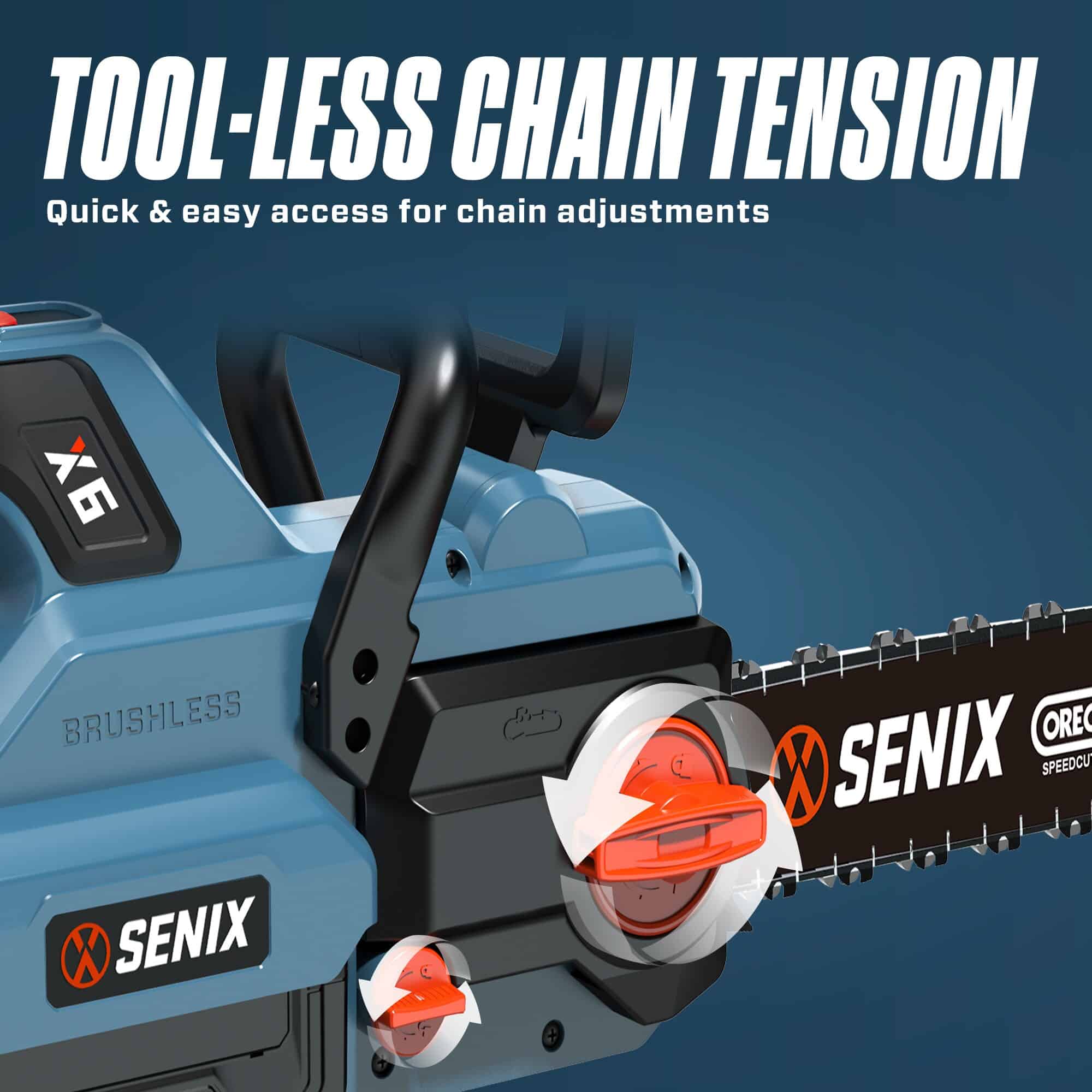 SENIX 60-volt Max 18-in Battery 4 Ah Chainsaw (Battery and Charger Included)