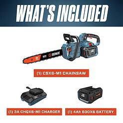 SENIX 60-volt Max 18-in Battery 4 Ah Chainsaw (Battery and Charger Included)