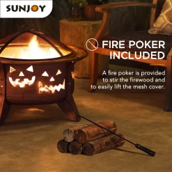 Sunjoy 30-in W Copper/Black Steel Wood-Burning Fire Pit