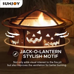 Sunjoy 30-in W Copper/Black Steel Wood-Burning Fire Pit