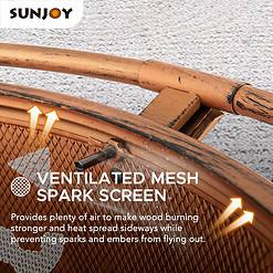 Sunjoy 30-in W Copper/Black Steel Wood-Burning Fire Pit