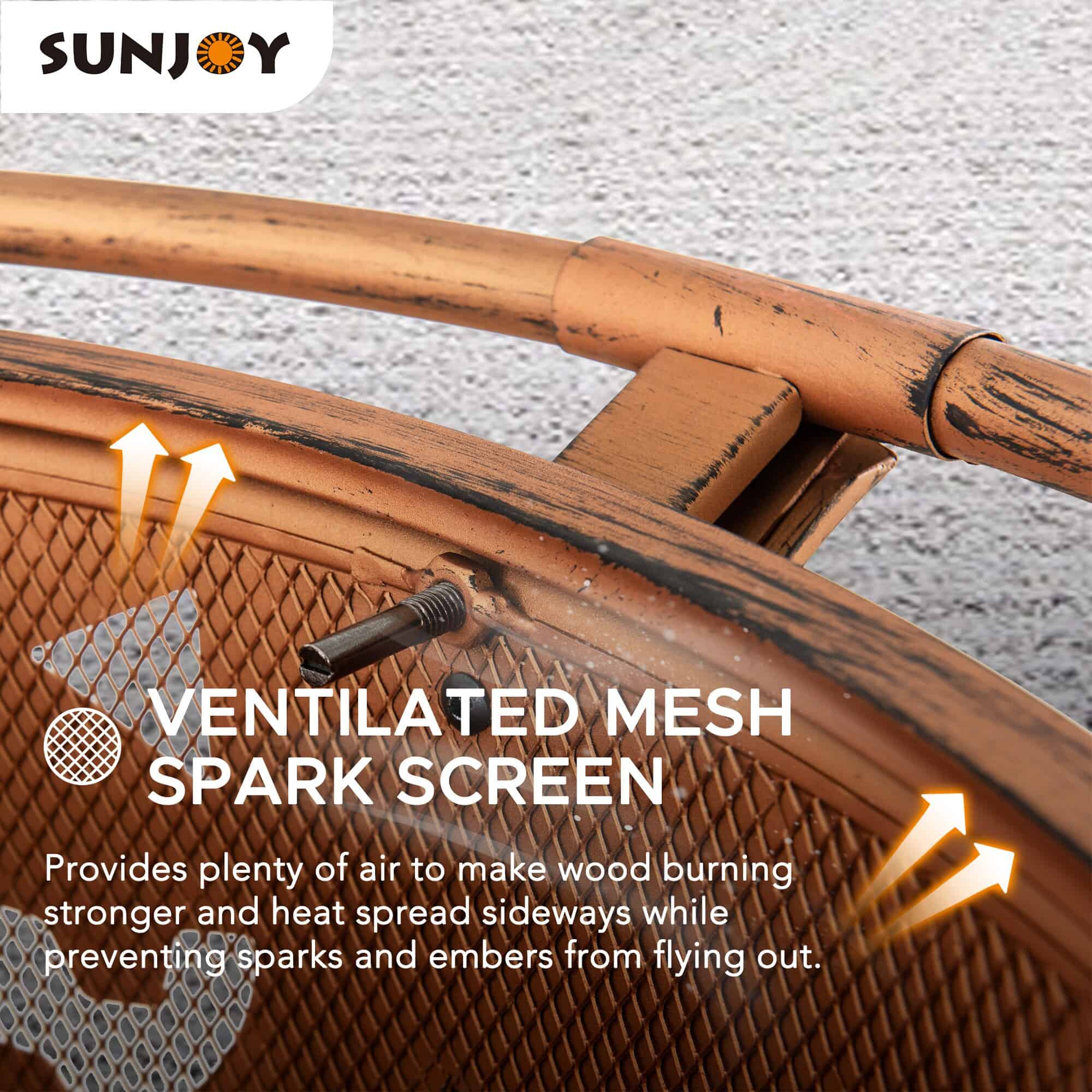 Sunjoy 30-in W Copper/Black Steel Wood-Burning Fire Pit