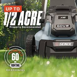 SENIX 60 Volt 60-volt 21-in Cordless Push Lawn Mower 6 Ah (1-Battery and Charger Included)