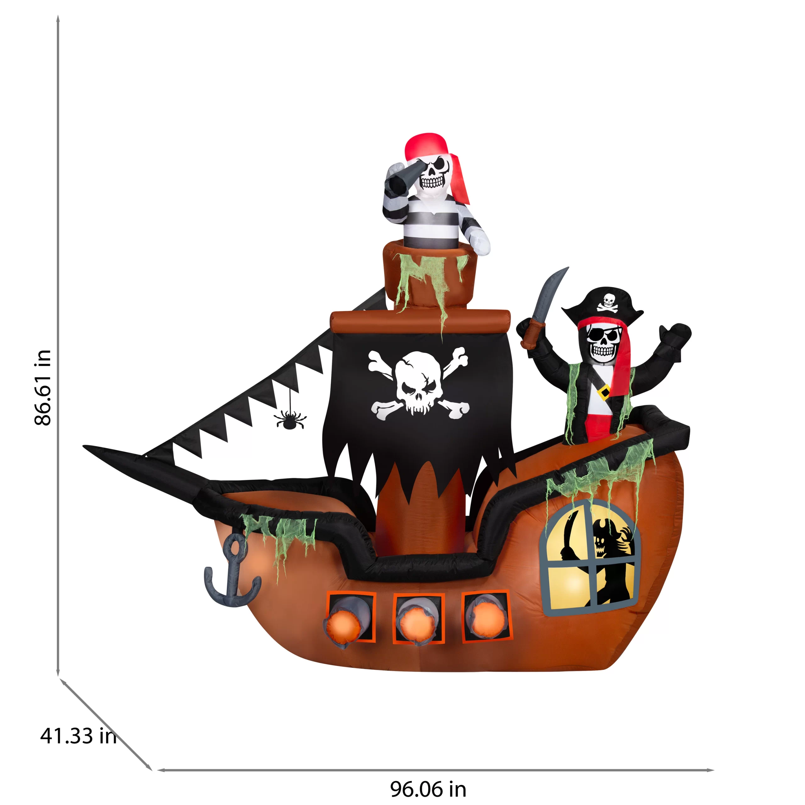 Haunted Living 7-ft LED Pirate Ship Inflatable