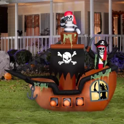 Haunted Living 7-ft LED Pirate Ship Inflatable