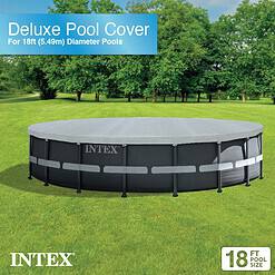 Intex 18-ft x 18-ft Polyethylene Leaf and Debris Round Pool Cover