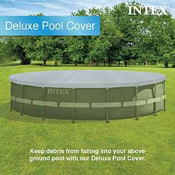 Intex 18-ft x 18-ft Polyethylene Leaf and Debris Round Pool Cover