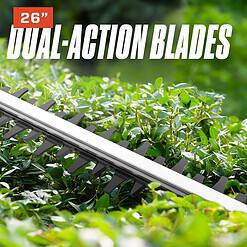 SENIX 60-volt Max 26-in Battery Hedge Trimmer 3 Ah (Battery and Charger Included)
