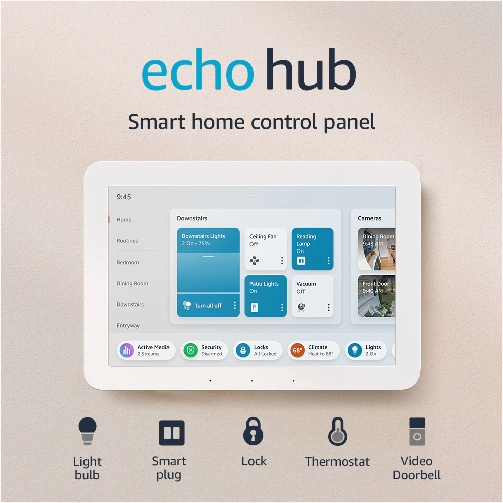 Amazon Echo Hub 8 in. Smart Home Control Panel - Alexa compatible with over 140,000 Devices