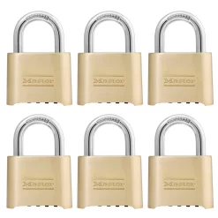 Master Lock Pro Pack Heavy Duty Outdoor Combination Padlock, 2-in Wide x 1-in Shackle (6-Pack)