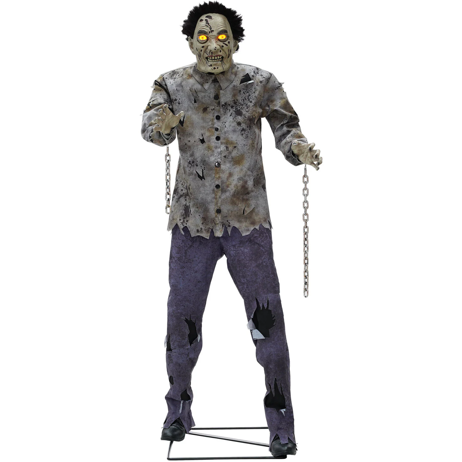 Haunted Hill Farm 6-ft Freestanding Motion Activated Lighted Zombie Animatronic