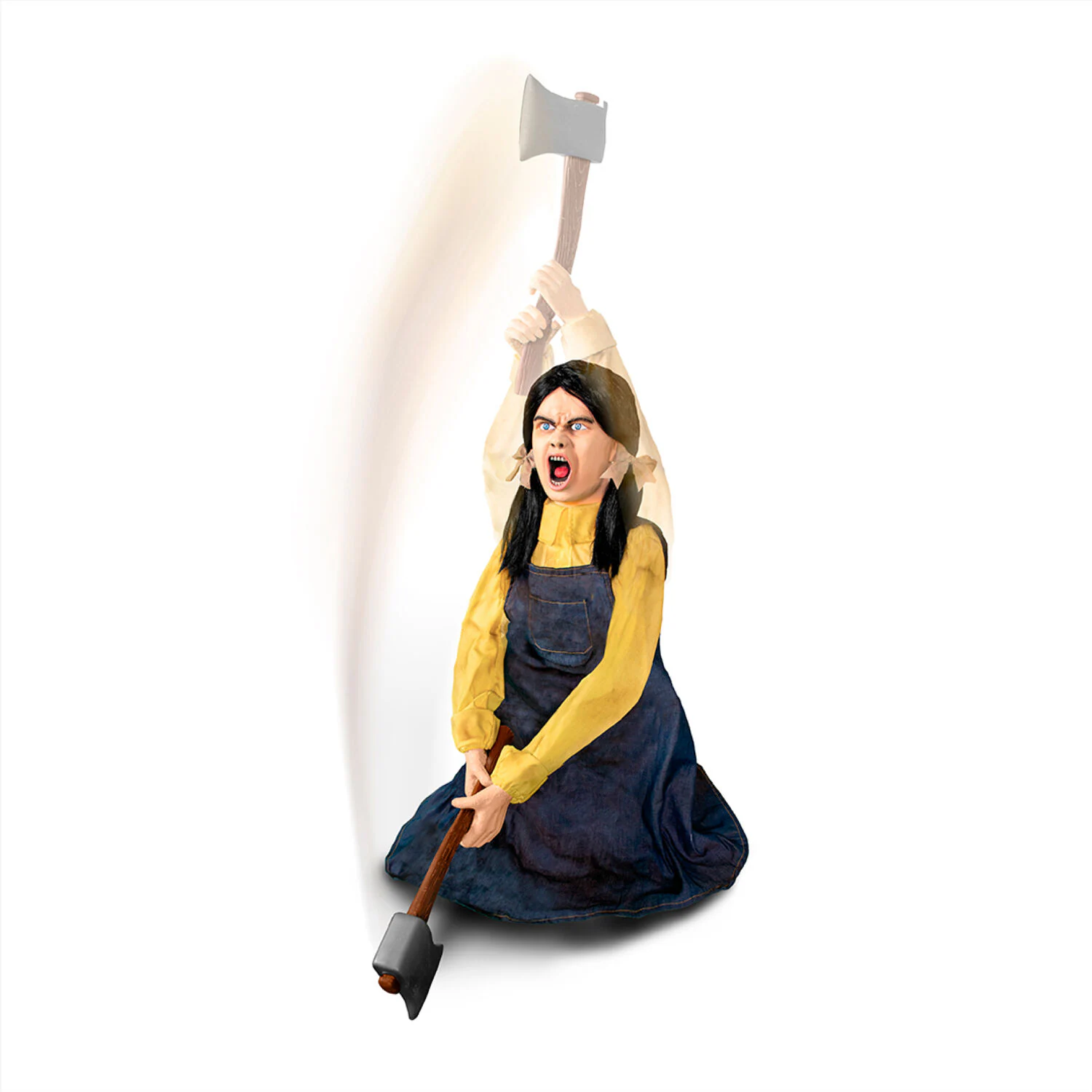 Haunted Hill Farm 4.04-ft Freestanding Motion Activated Laughing Axe Girl Animatronic