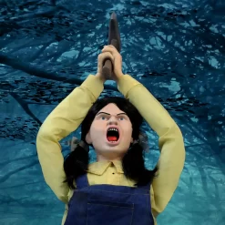 Haunted Hill Farm 4.04-ft Freestanding Motion Activated Laughing Axe Girl Animatronic