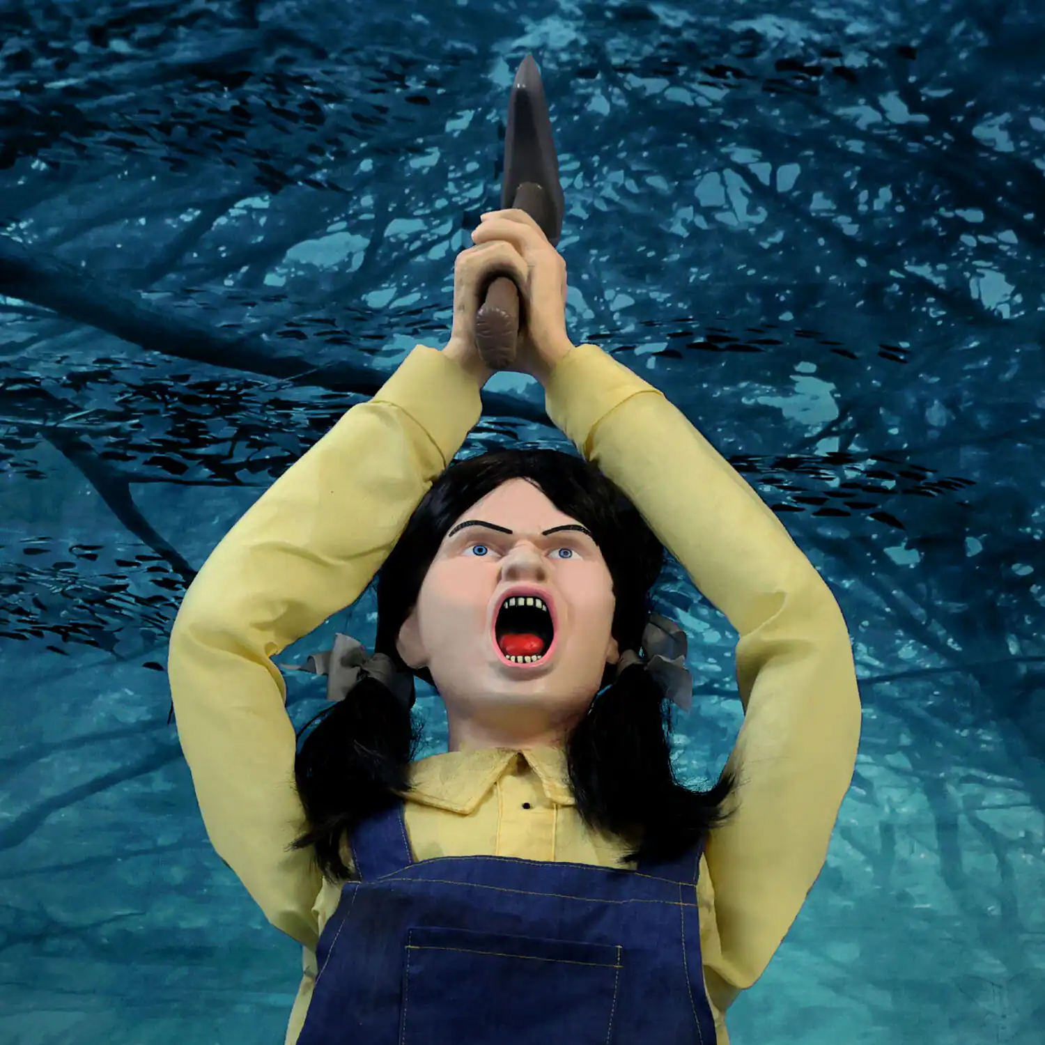 Haunted Hill Farm 4.04-ft Freestanding Motion Activated Laughing Axe Girl Animatronic