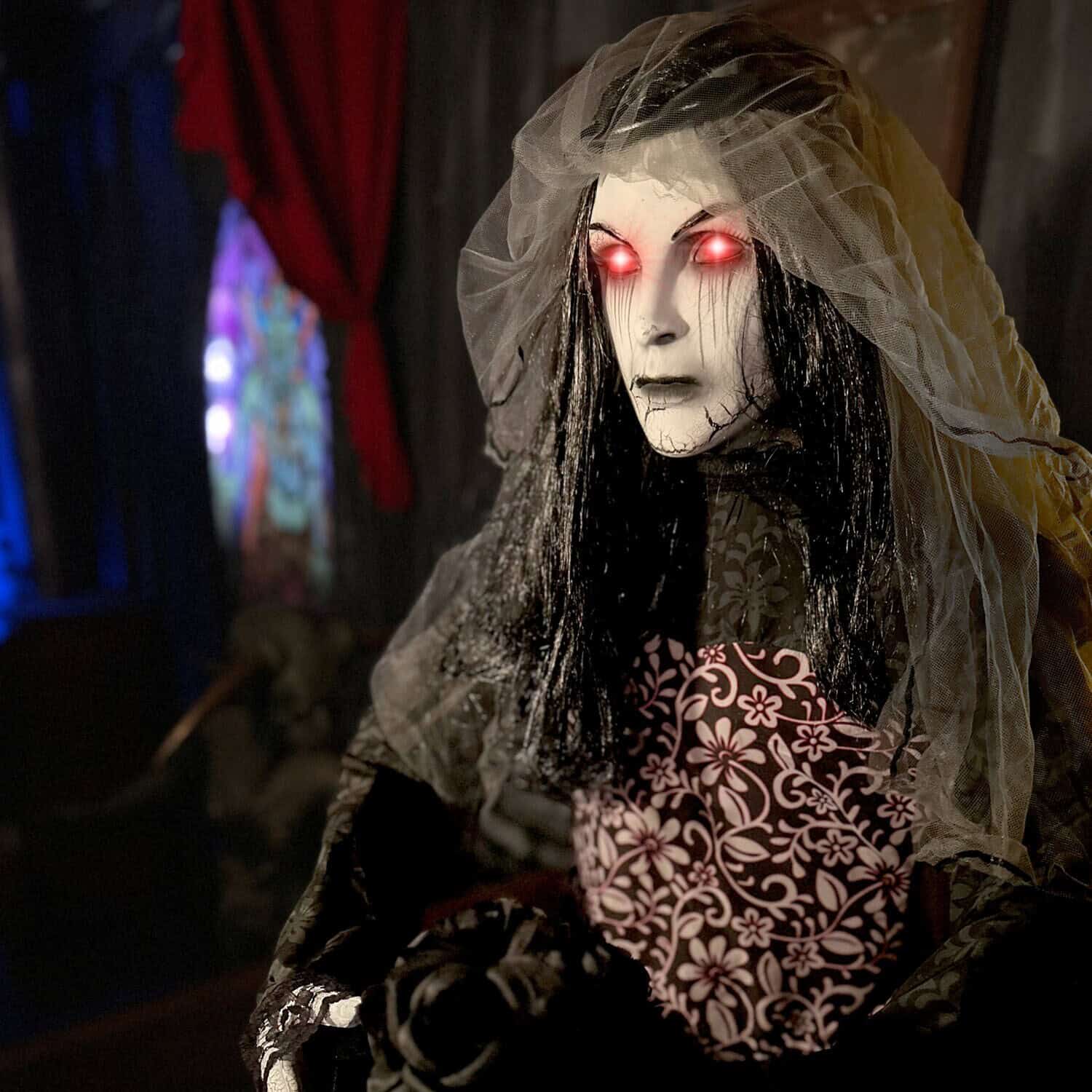 Haunted Hill Farm 5.92-ft Freestanding Moaning Lighted Corpse Bride Animatronic