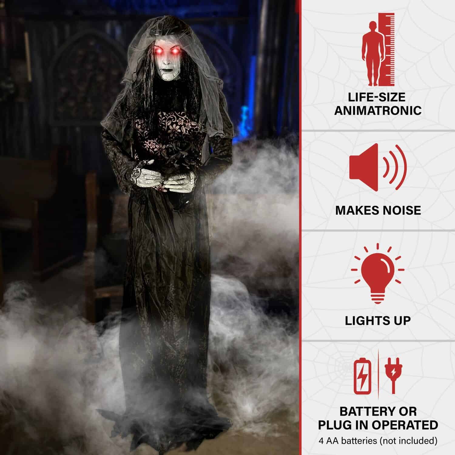 Haunted Hill Farm 5.92-ft Freestanding Moaning Lighted Corpse Bride Animatronic