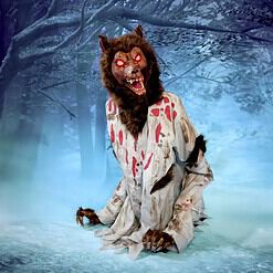Haunted Hill Farm 2.58-ft Freestanding Motion Activated Lighted Werewolf Animatronic