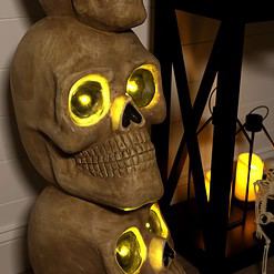 Haunted Hill Farm 3.08-ft Freestanding Lighted Skull Door Decoration