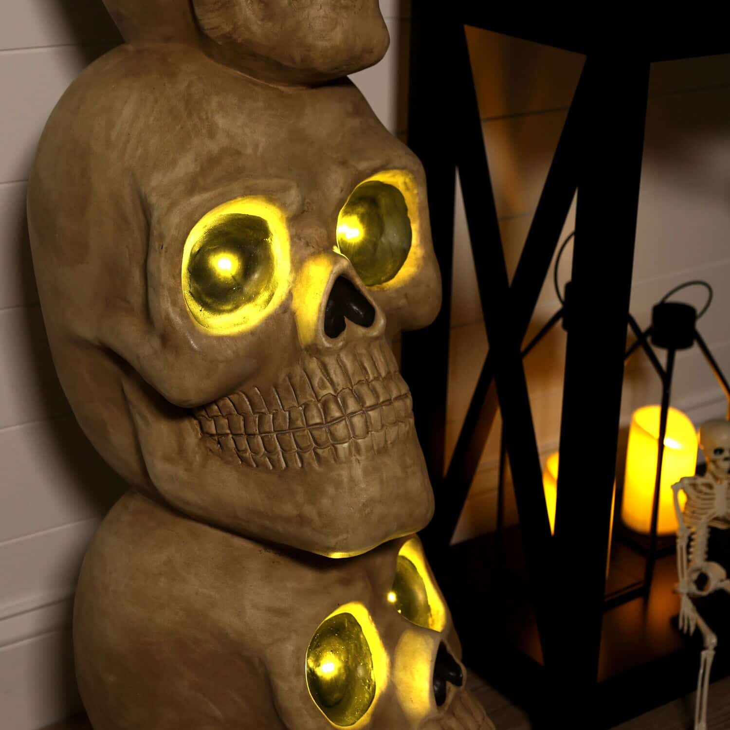 Haunted Hill Farm 3.08-ft Freestanding Lighted Skull Door Decoration