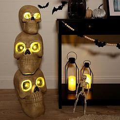 Haunted Hill Farm 3.08-ft Freestanding Lighted Skull Door Decoration