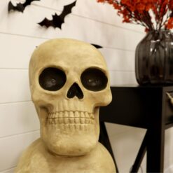 Haunted Hill Farm 3.08-ft Freestanding Lighted Skull Door Decoration