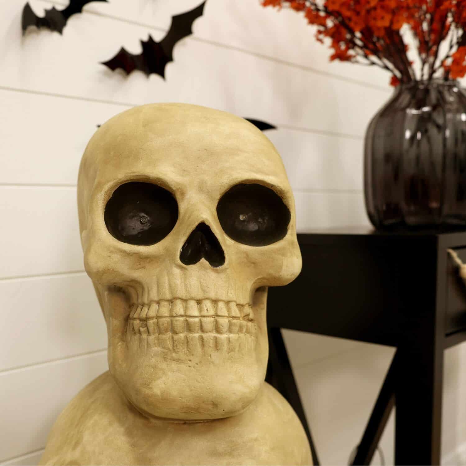 Haunted Hill Farm 3.08-ft Freestanding Lighted Skull Door Decoration