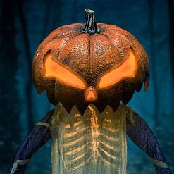 Haunted Hill Farm 9-ft Freestanding Motion Activated Talking Lighted Pumpkin Animatronic