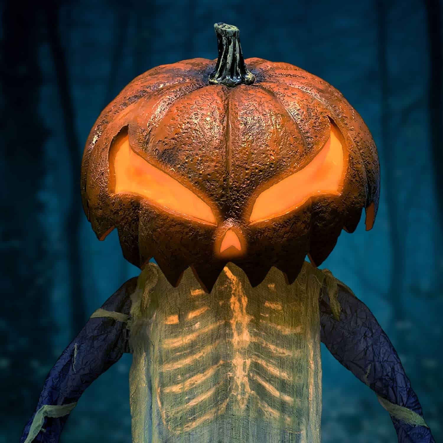 Haunted Hill Farm 9-ft Freestanding Motion Activated Talking Lighted Pumpkin Animatronic