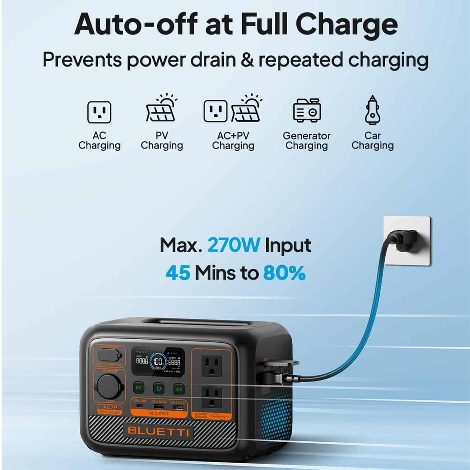 BLUETTI Premium Series 230.4Wh 300-Watts Portable Power Station