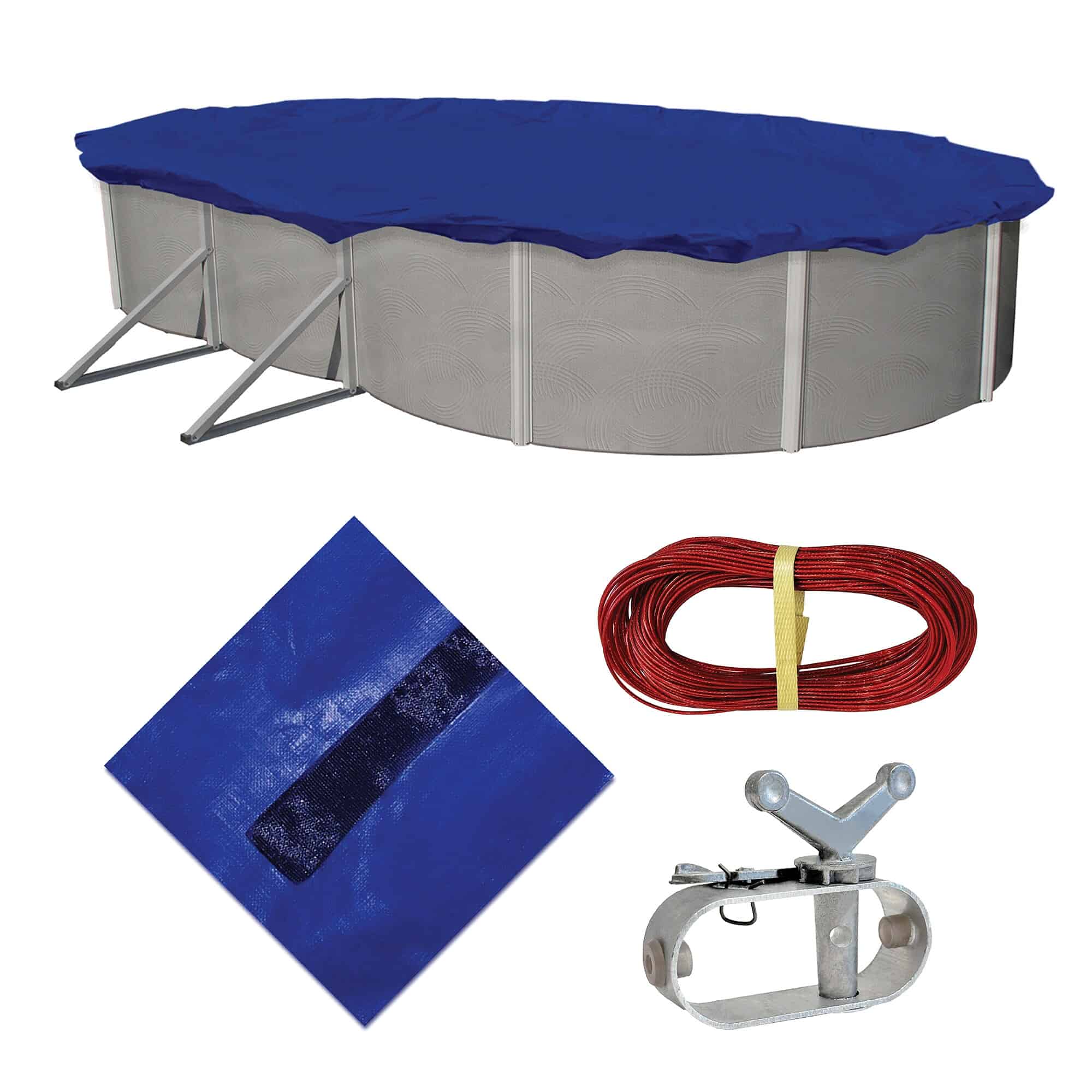 Blue Wave 28-ft x 16-ft Gold Polyethylene Winter Oval Pool Cover