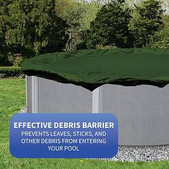 Blue Wave 38-ft x 22-ft Silver Polyethylene Winter Oval Pool Cover