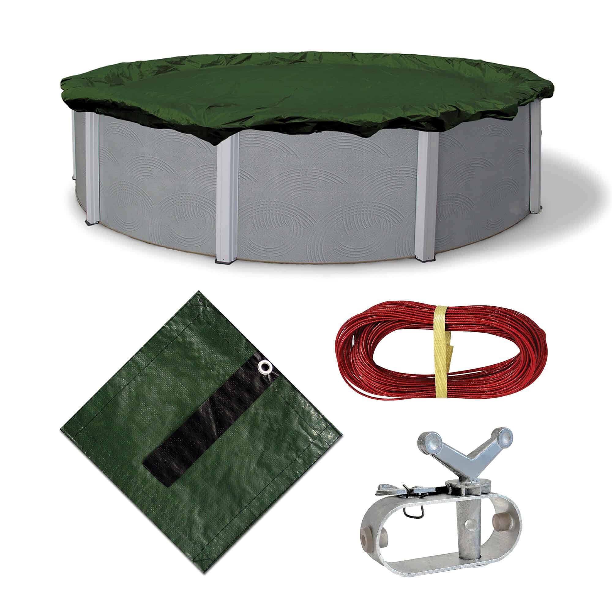 Blue Wave 34-ft x 34-ft Silver Polyethylene Winter Round Pool Cover