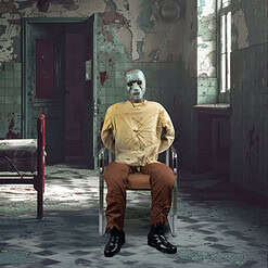 Haunted Hill Farm 4-ft Freestanding Motion Activated Prisoner Animatronic