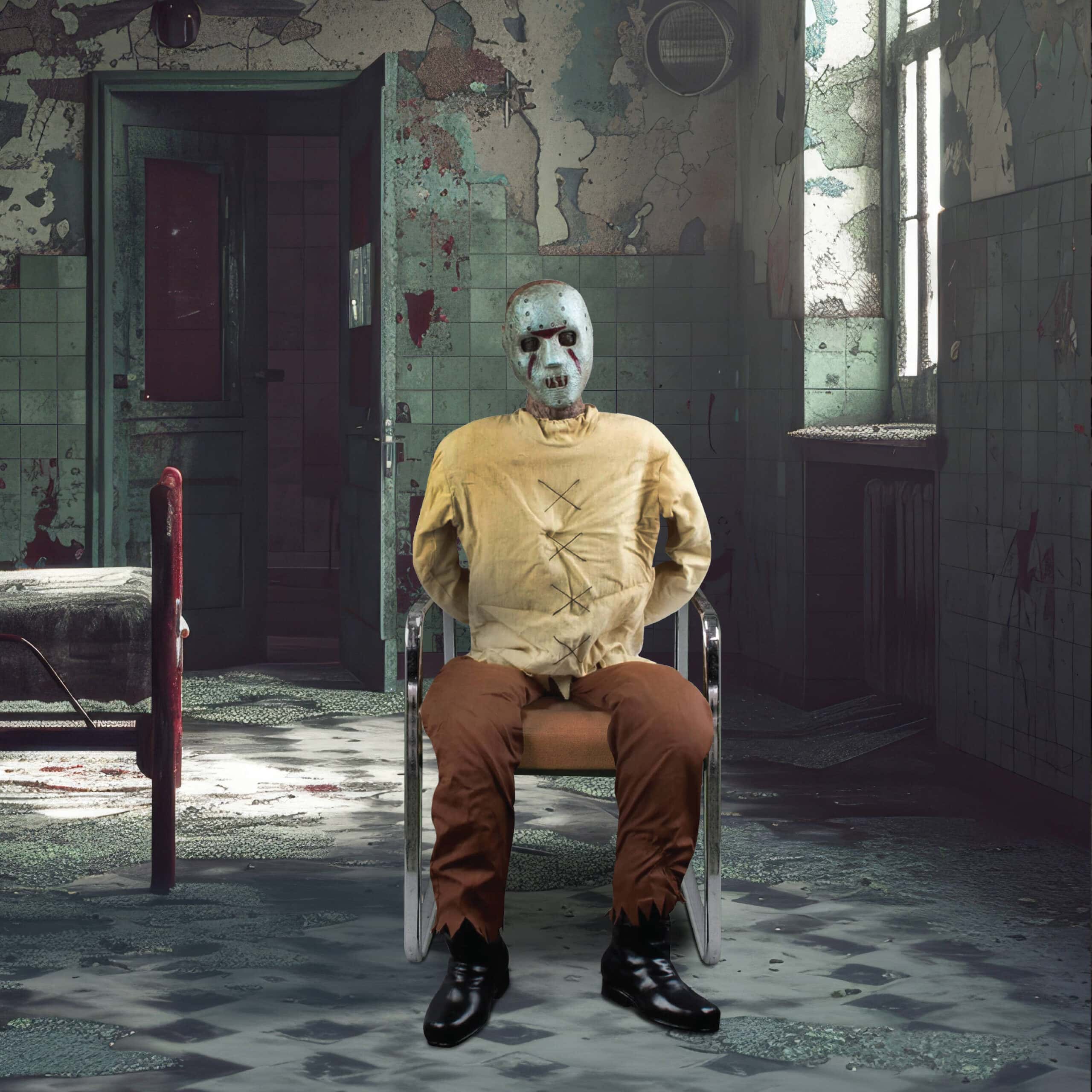 Haunted Hill Farm 4-ft Freestanding Motion Activated Prisoner Animatronic