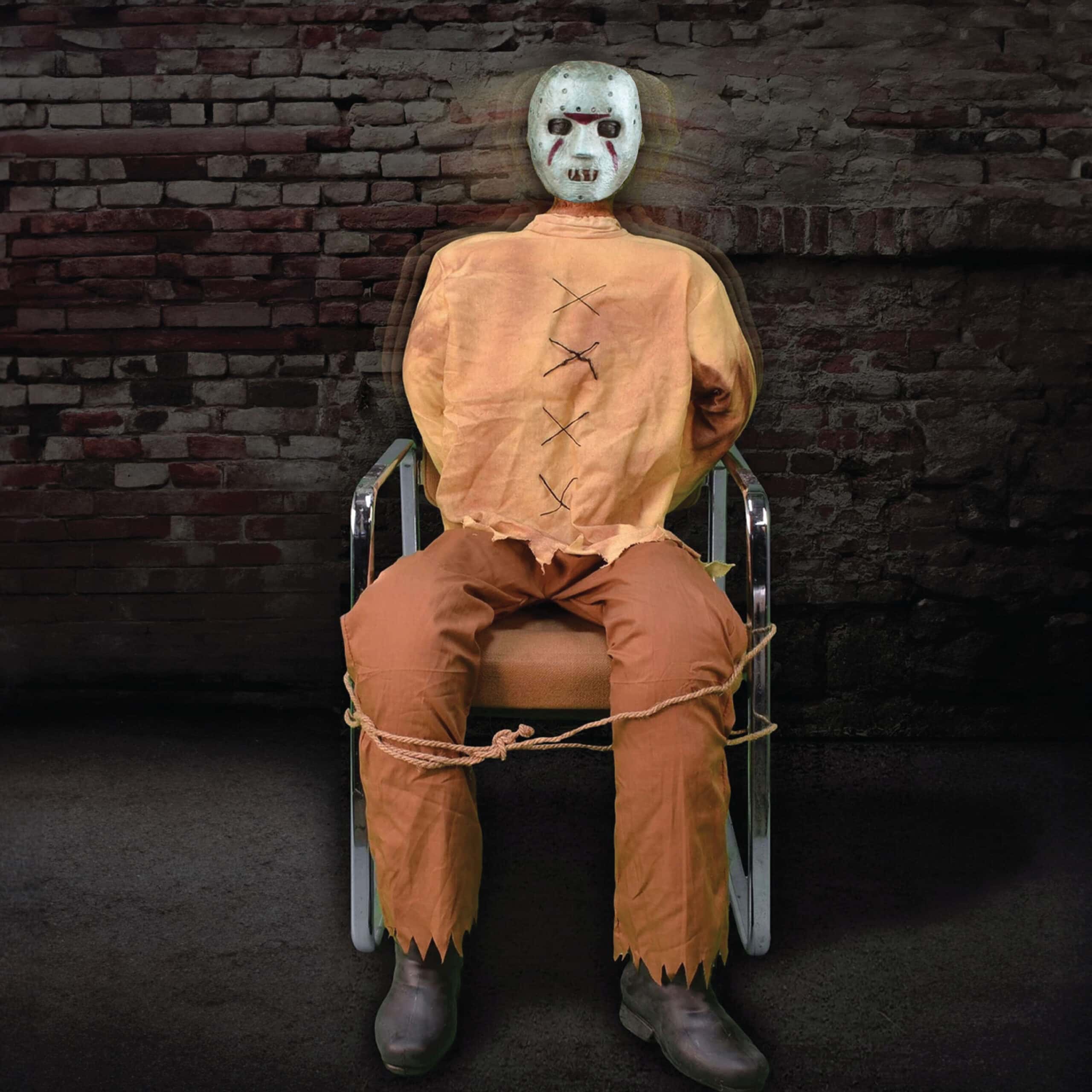 Haunted Hill Farm 4-ft Freestanding Motion Activated Prisoner Animatronic