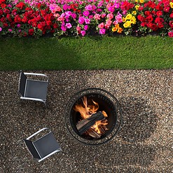 Master Forge 30-in W Black Steel Wood-Burning Fire Pit