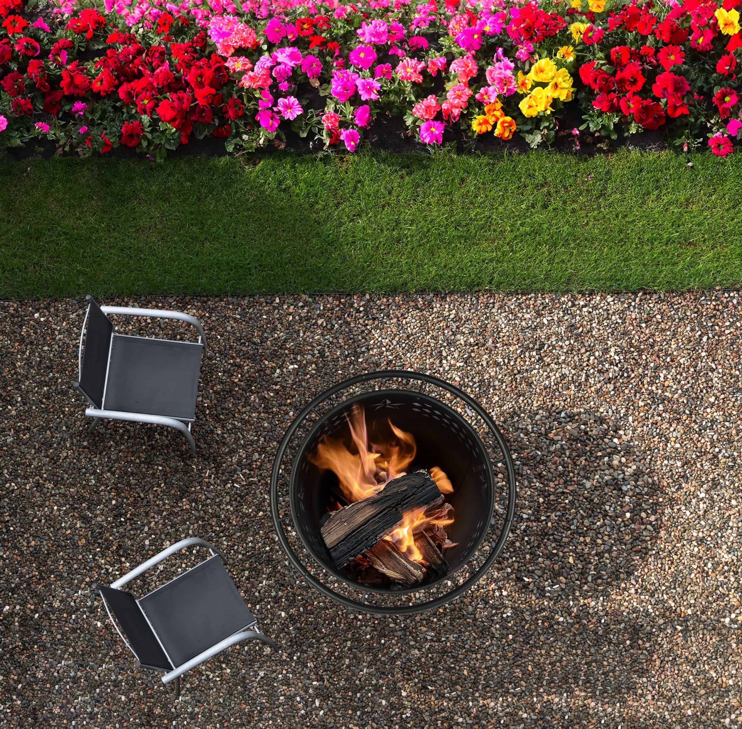 Master Forge 30-in W Black Steel Wood-Burning Fire Pit