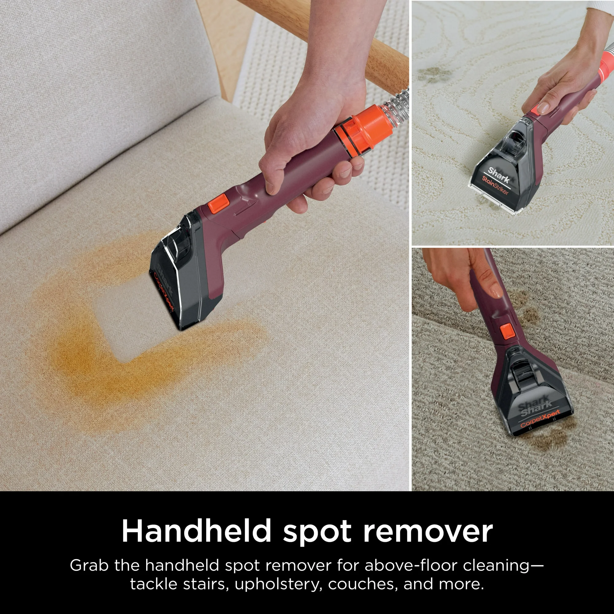 Shark CarpetXpert 10" Pet Upright Deep Carpet Cleaner with Handheld Spot & Stain Eliminator, 12oz Cleanser