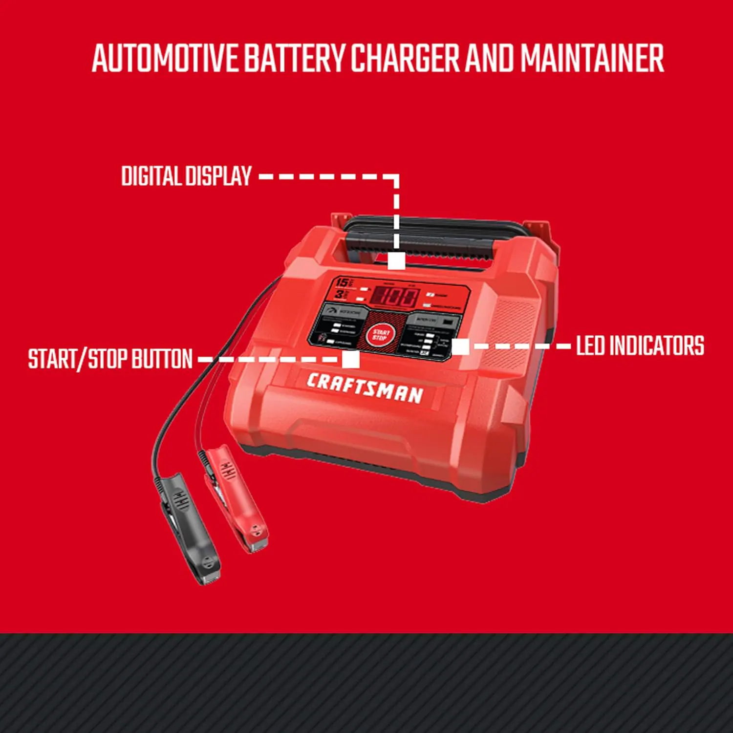 CRAFTSMAN CMXCESM162 15-Amp 6/12-volt Car Battery Charger