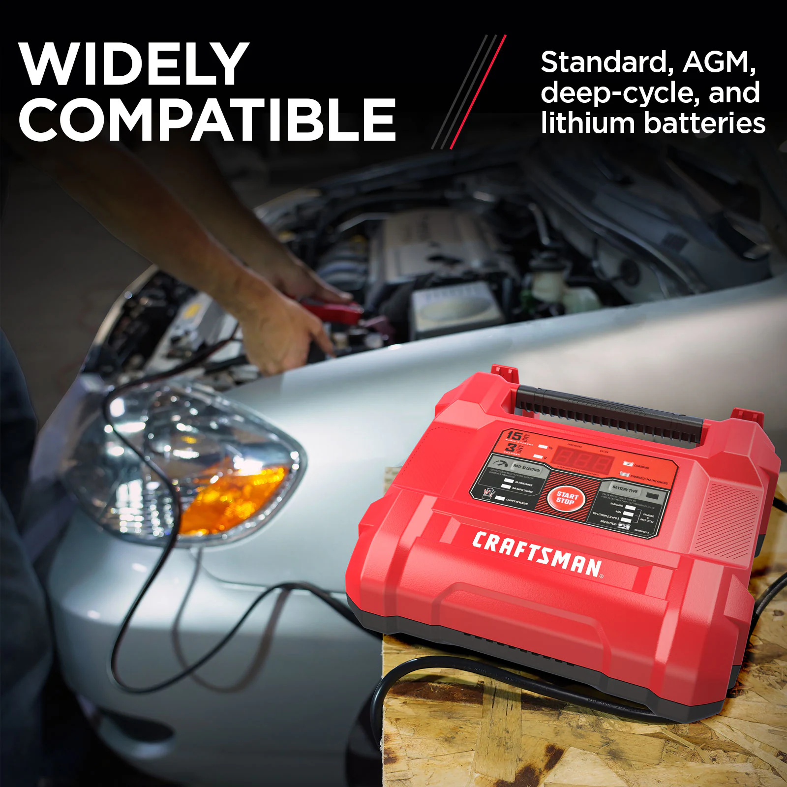 CRAFTSMAN CMXCESM162 15-Amp 6/12-volt Car Battery Charger