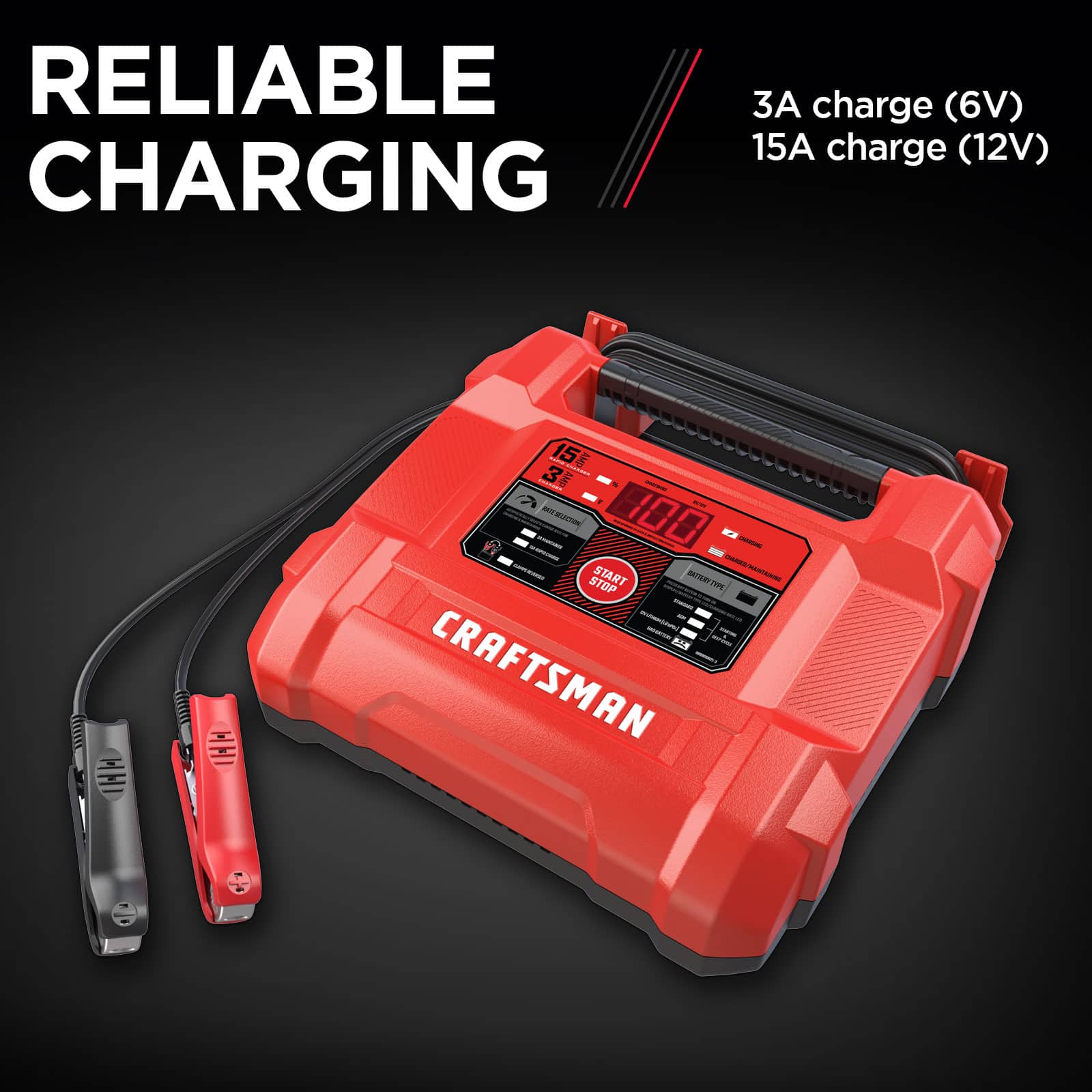CRAFTSMAN CMXCESM162 15-Amp 6/12-volt Car Battery Charger
