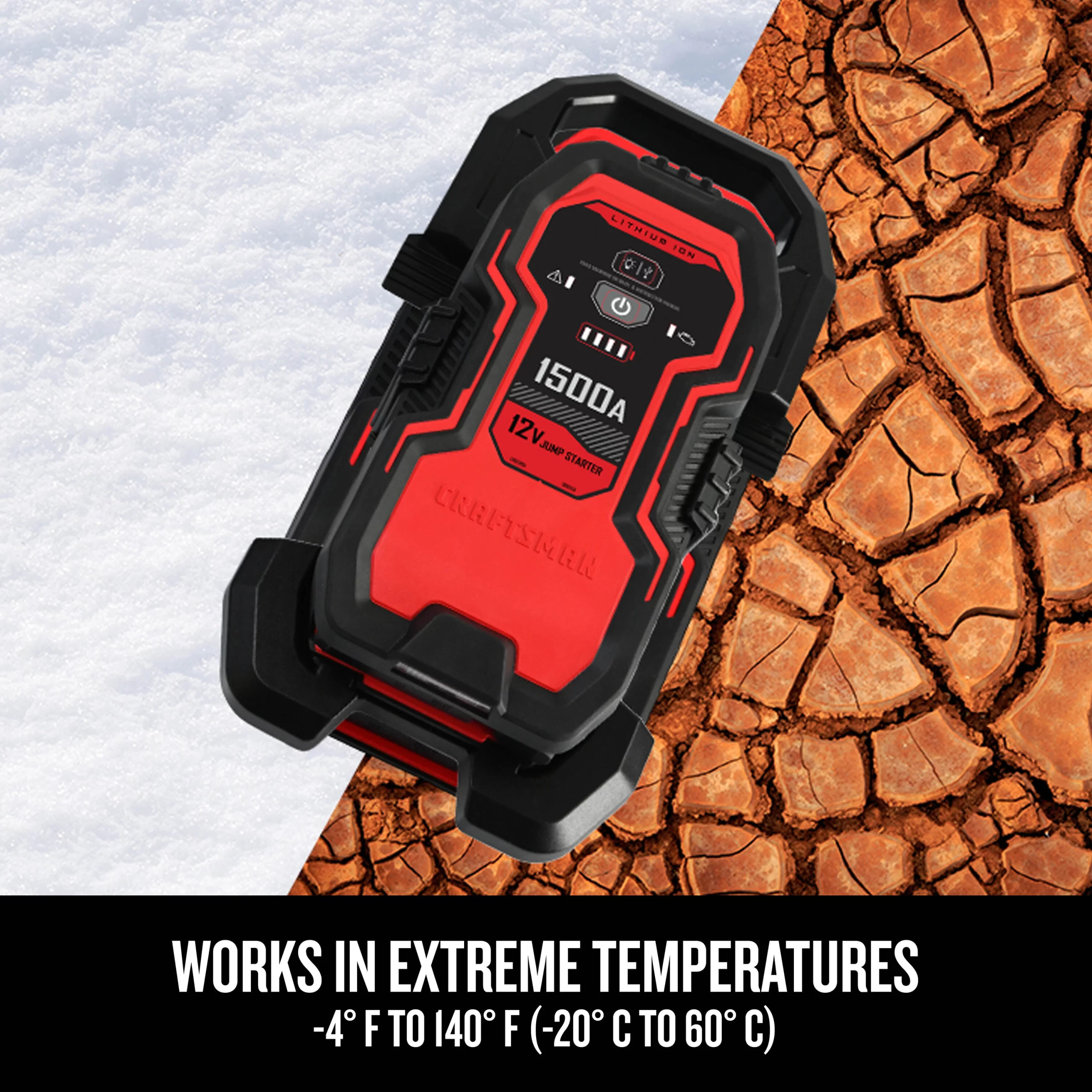 CRAFTSMAN CMXCESM264 1500-Amp 12-Volt Portable Car Battery Jump Starter with Digital Display