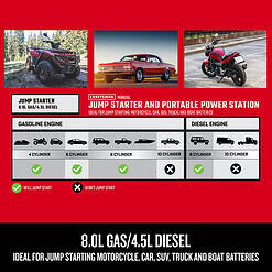 CRAFTSMAN CMXCESM264 1500-Amp 12-Volt Portable Car Battery Jump Starter with Digital Display