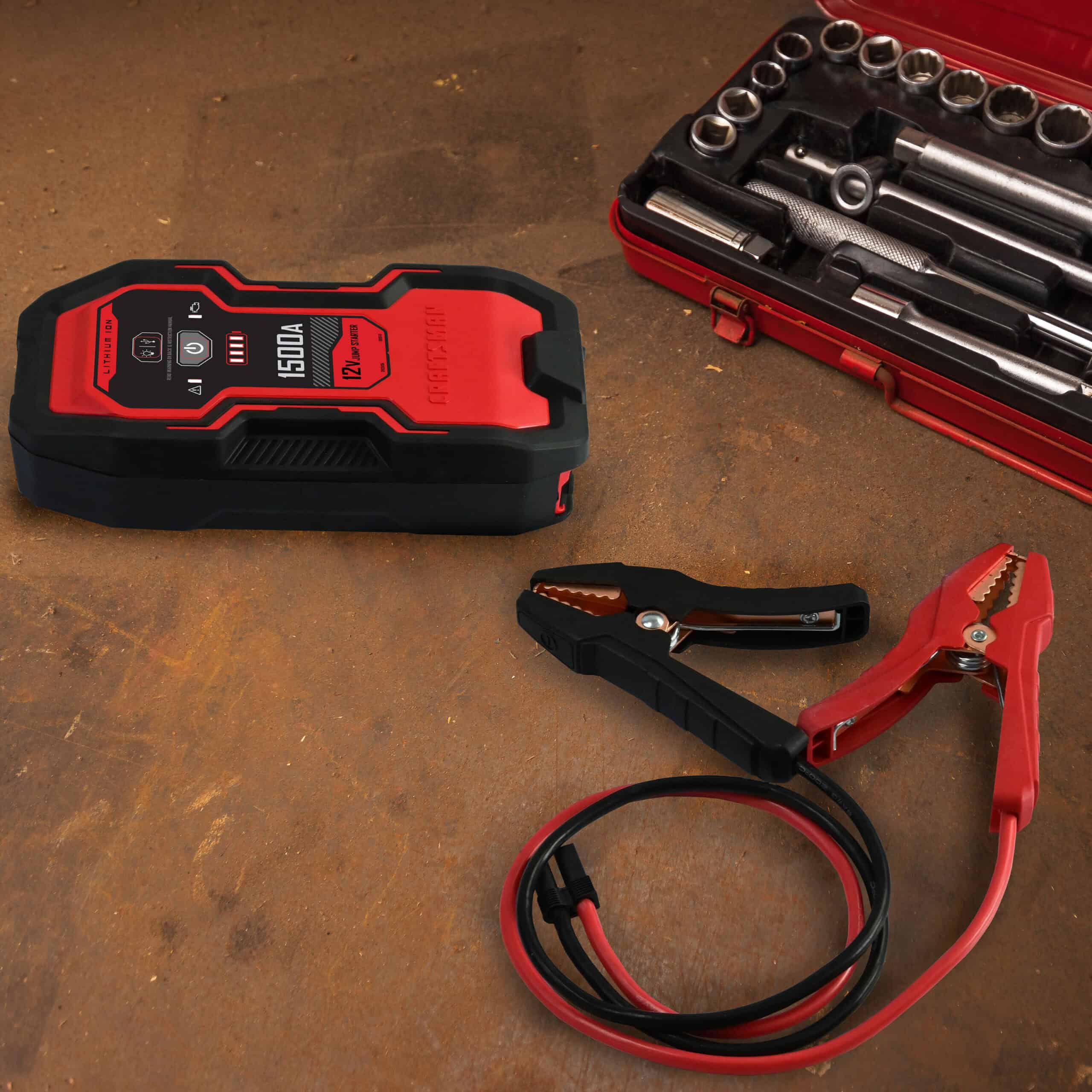 CRAFTSMAN CMXCESM264 1500-Amp 12-Volt Portable Car Battery Jump Starter with Digital Display