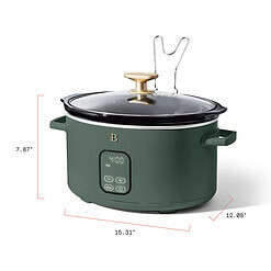 Beautiful 6 Qt Programmable Slow Cooker, Thyme Green by Drew Barrymore